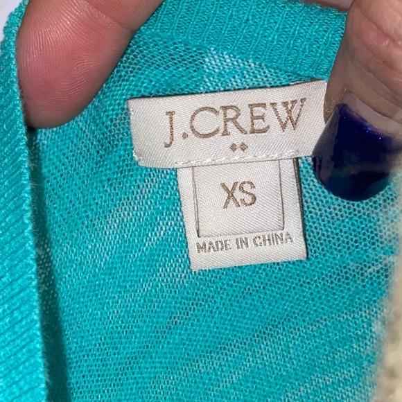 Like new- J Crew Ribbed Teal Green Sweater - Picture 4 of 4